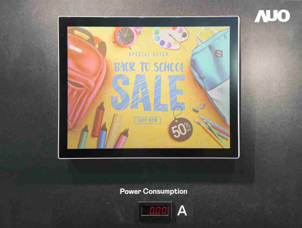 OBPay展示胆固醇液晶超低耗能户外全彩显示器，，，ChLC（胆固醇液晶）以双稳态技术使静态显示零功耗，，，具省电、、、高彩度、、环保的特性，，还整合软硬件系统解决方案，，，可透过单一云端平台管理